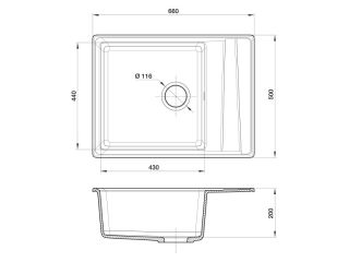 Мойка кухонная GranFest Песок Level LV--660 L пес